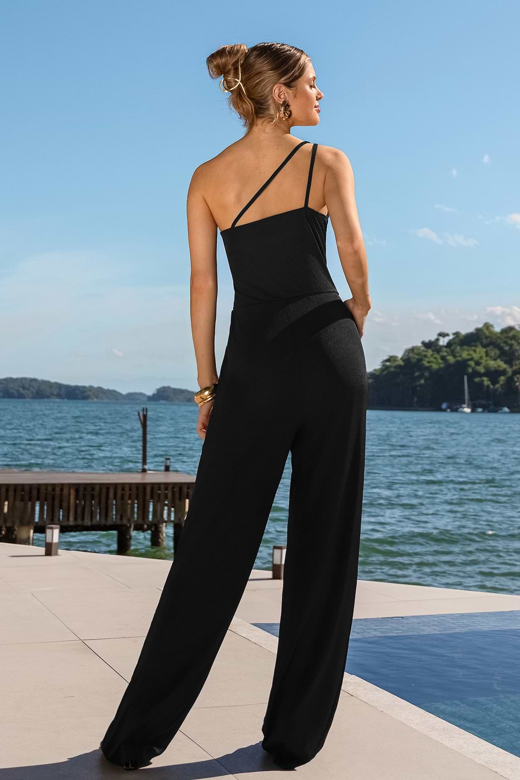 Yacht Dinner Black Jumpsuit