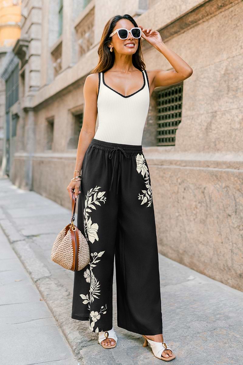 Walking on Petals Floral Trousers