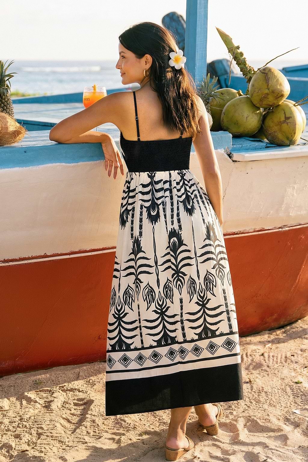 Beach Hopping Ornate Midi Dress