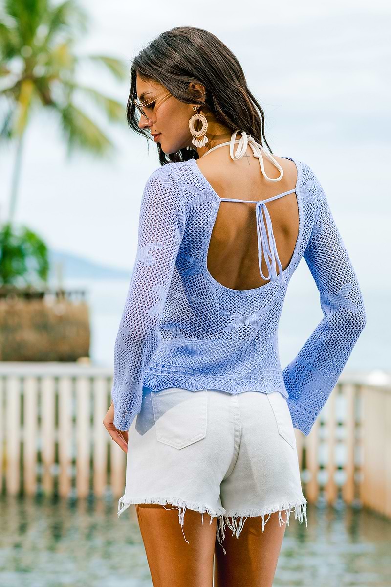 Top copricostume blu 