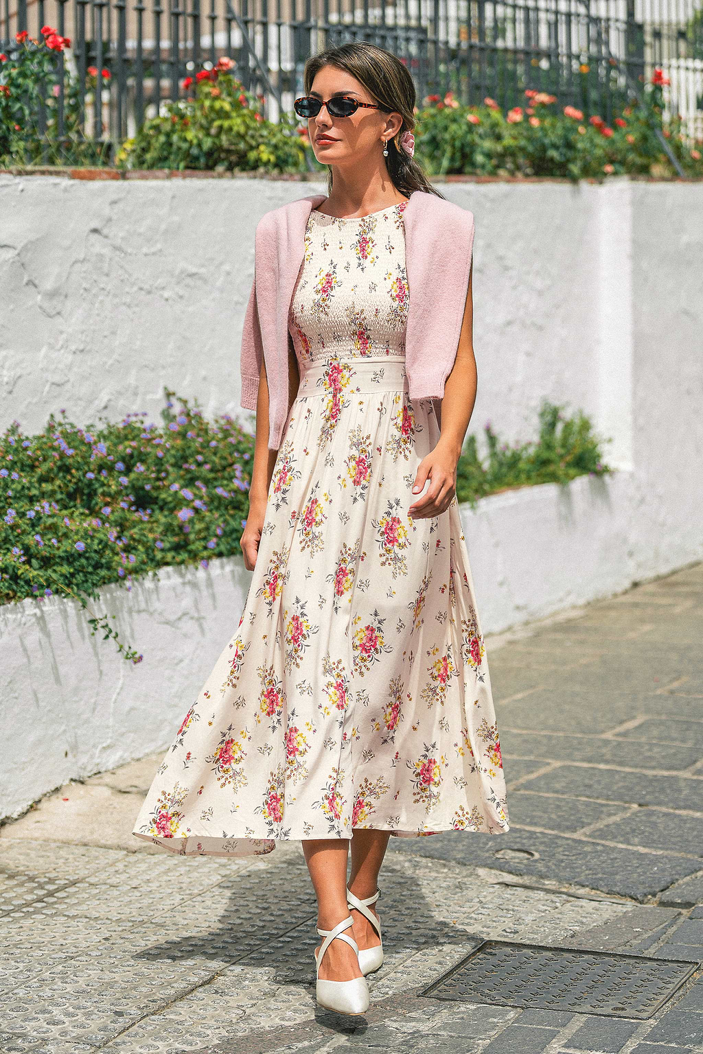 Vestido midi floral sin miedo