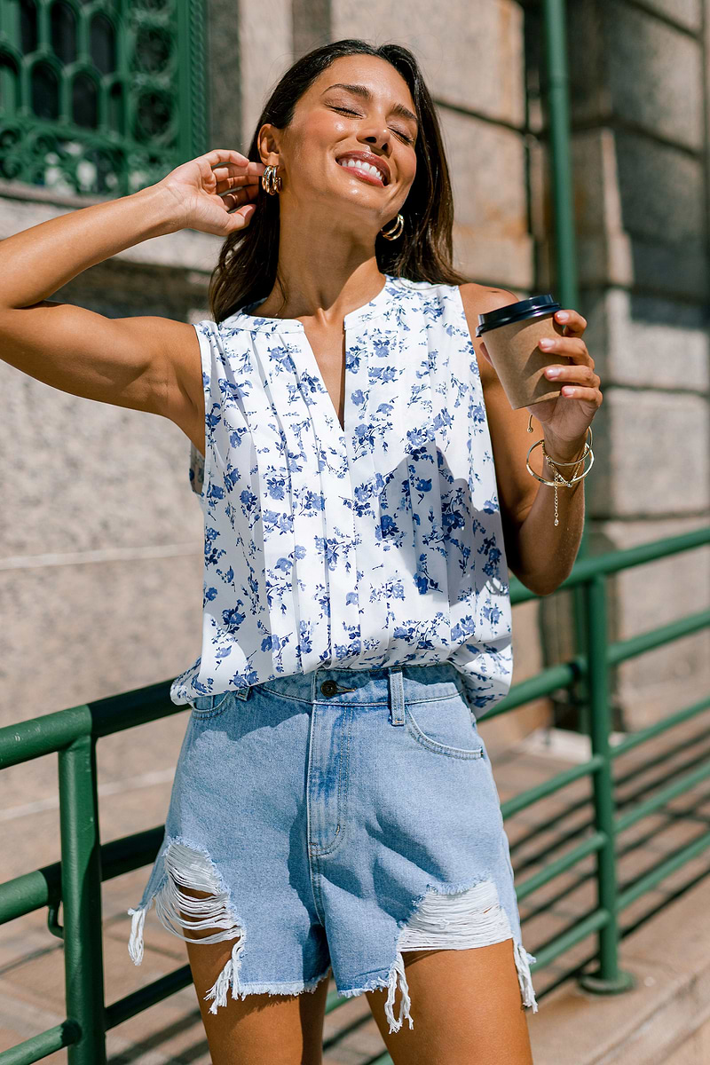 Beachside Inn Floral Top