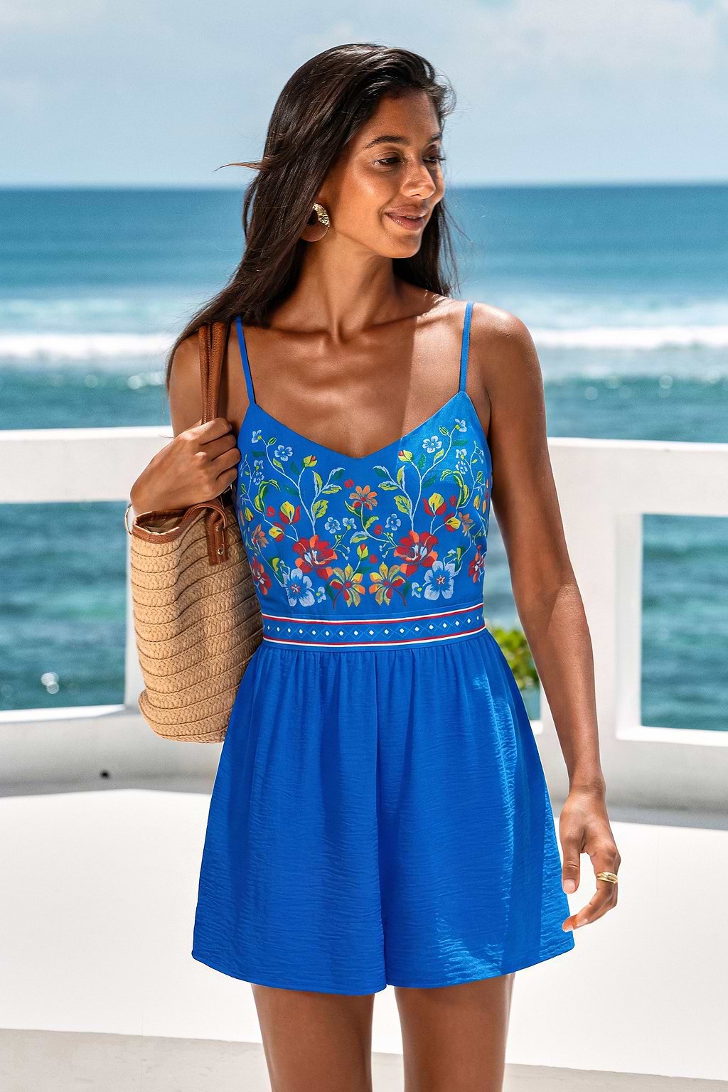 Mono corto floral Azure Blossom