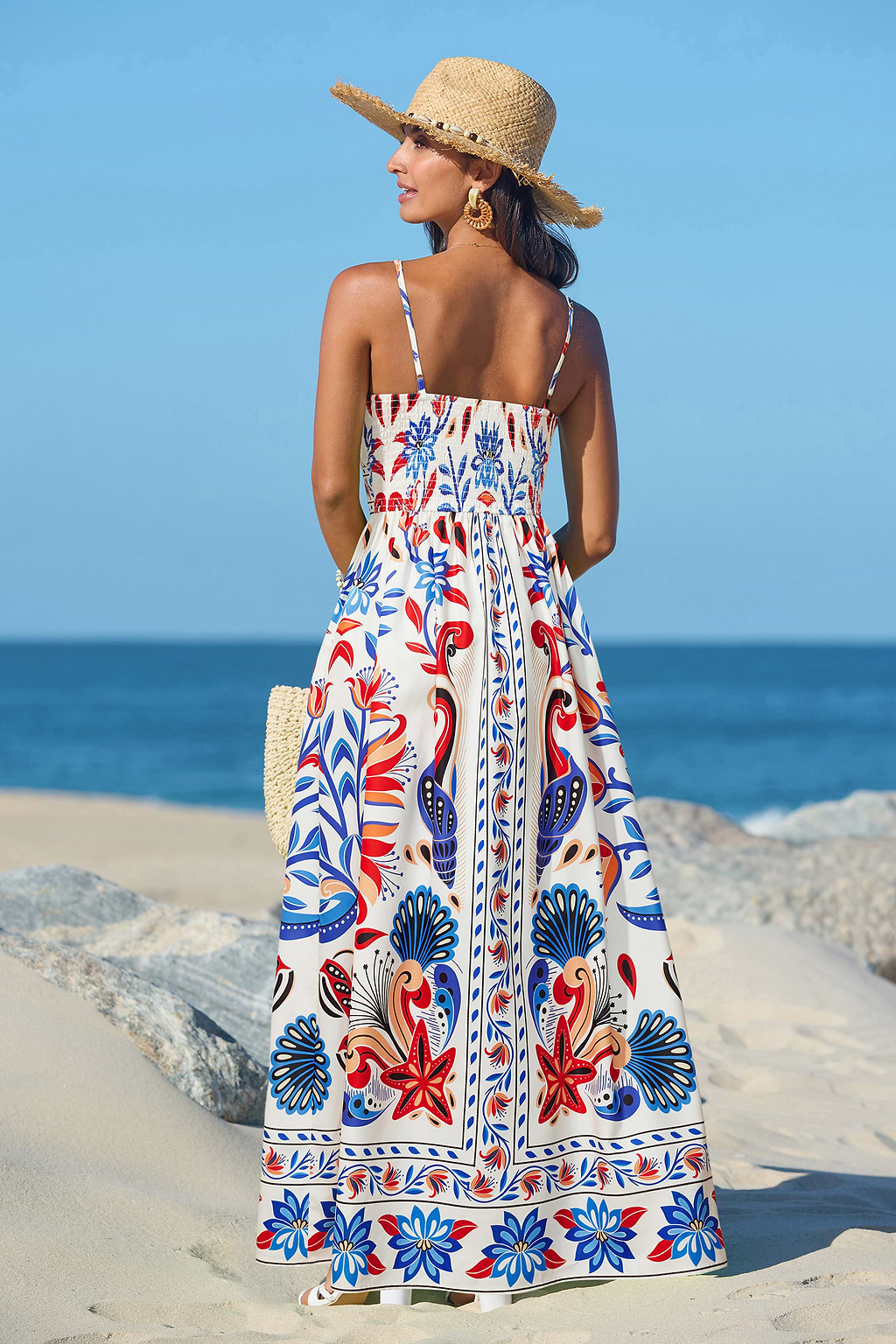 Vestido largo floral floreado
