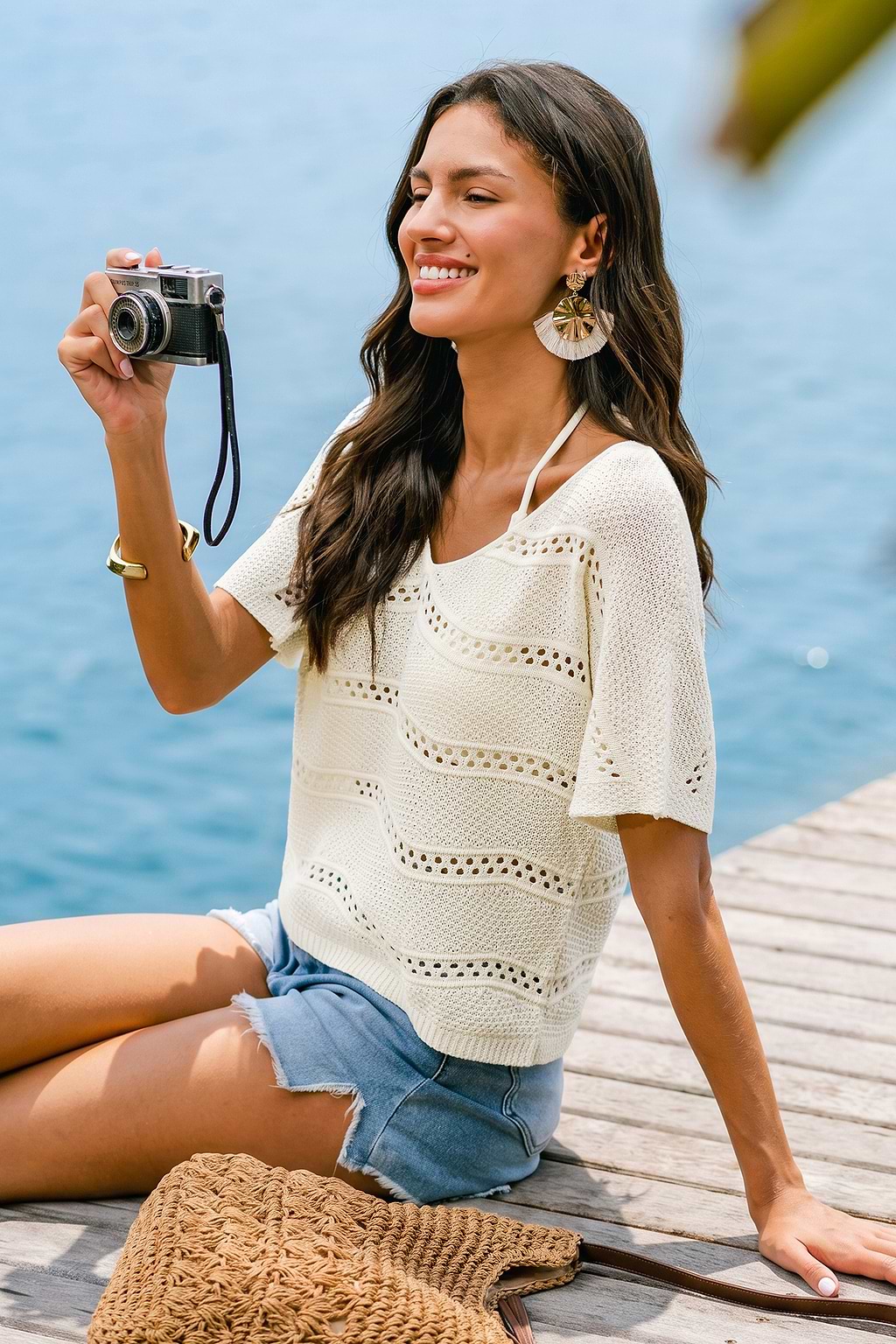 Top copricostume beige per giornate tranquille