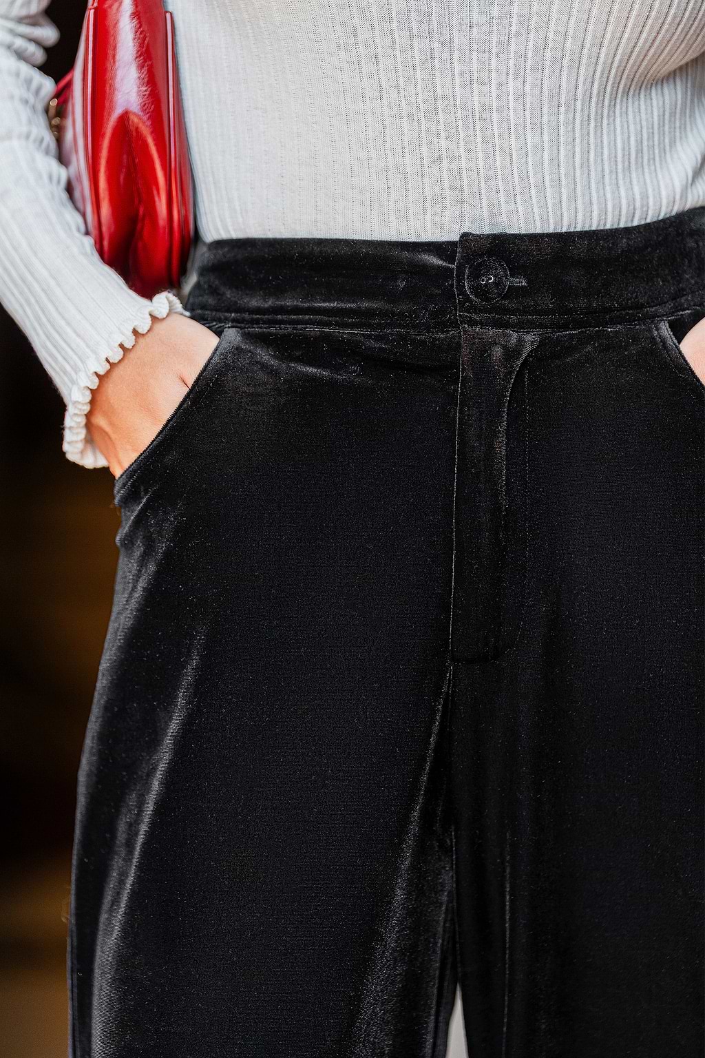 Midnight Black Wide Leg Trousers
