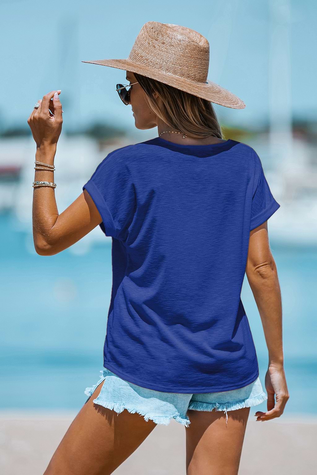 Camiseta azul auténtica