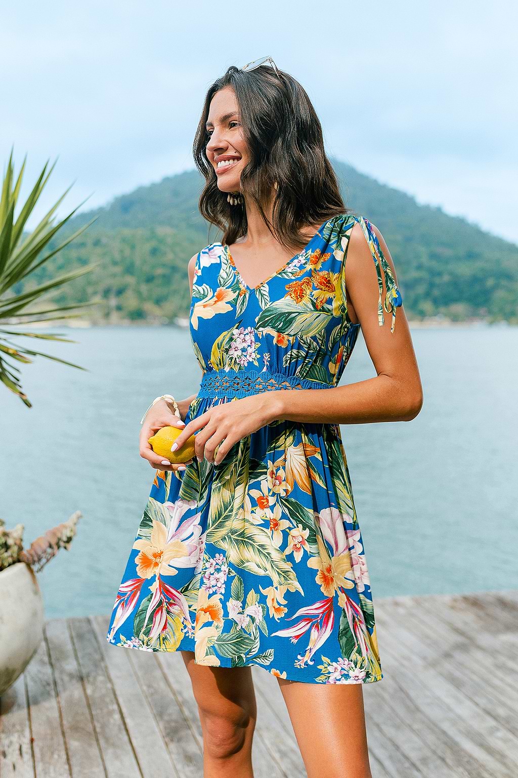 Island Afternoon Tropical Mini Dress