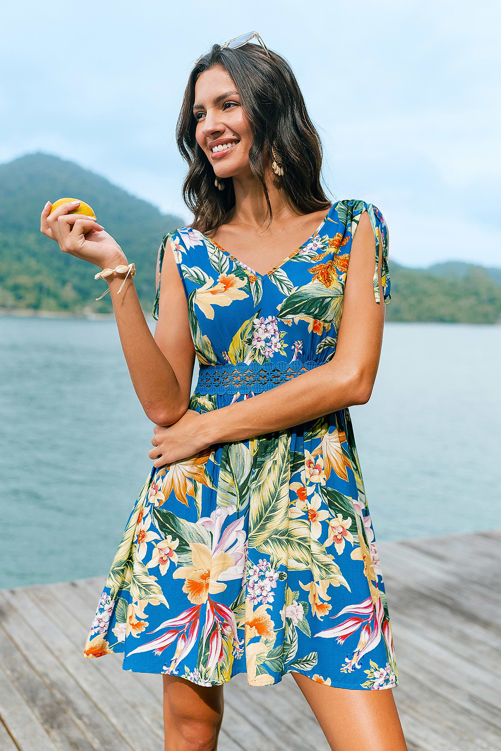 Island Afternoon Tropical Mini Dress