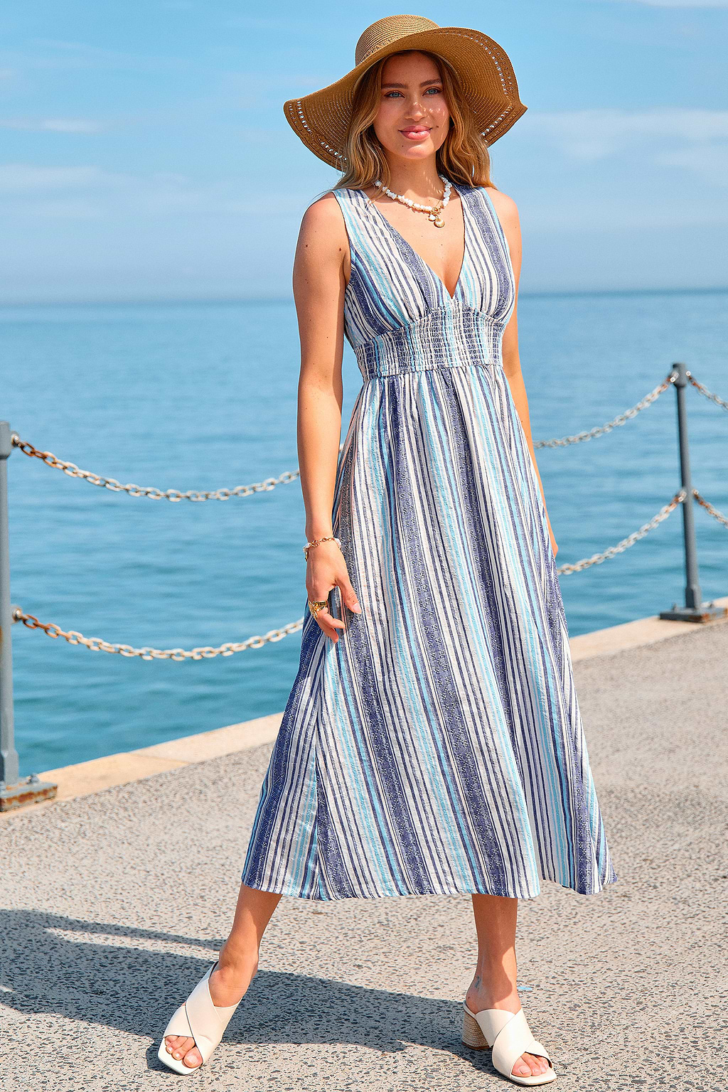 Honey Air Striped Maxi Dress
