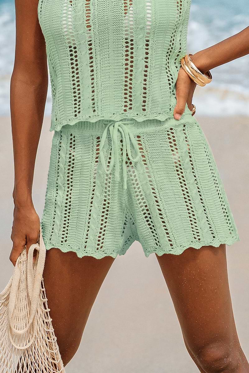 Off Grid Green Cover-Up Shorts