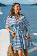 Fine Print Striped Mini Dress