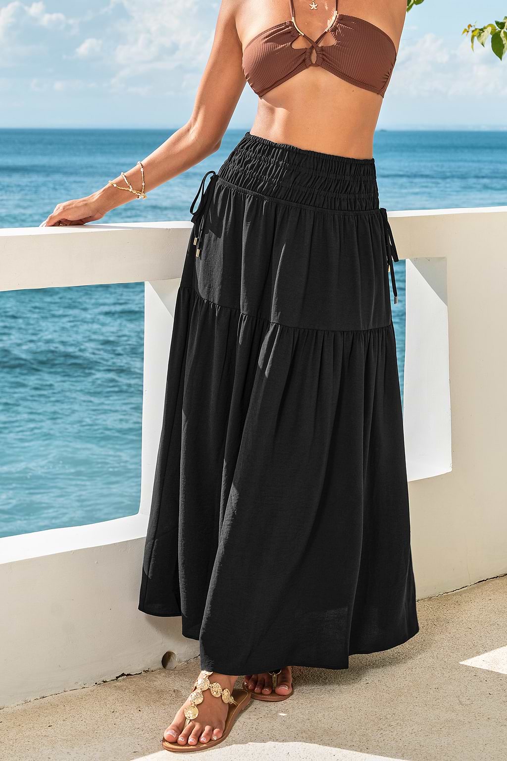 Nice Surprise Black Maxi Skirt