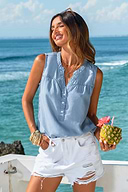 Orizzonte caldo  blu top