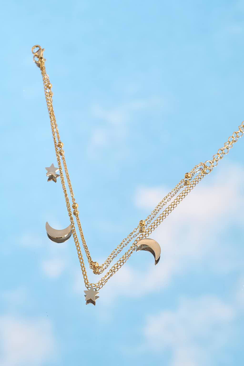 Moon & Stars Gold-Tone Anklet
