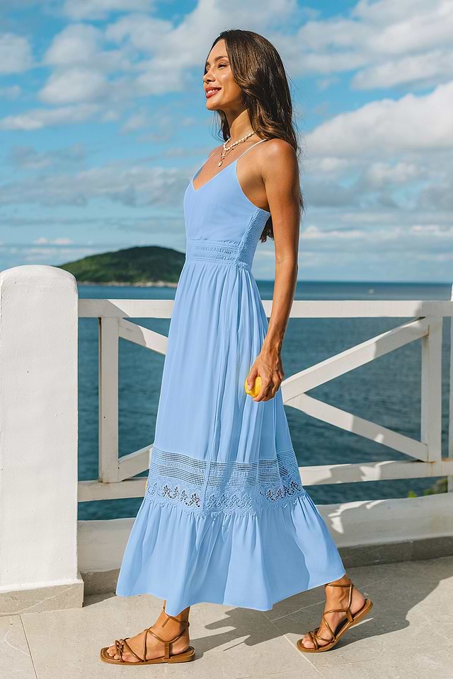 cute blue maxi dress Cute Blue Floral Maxi Dress | Trendy Women's Dress