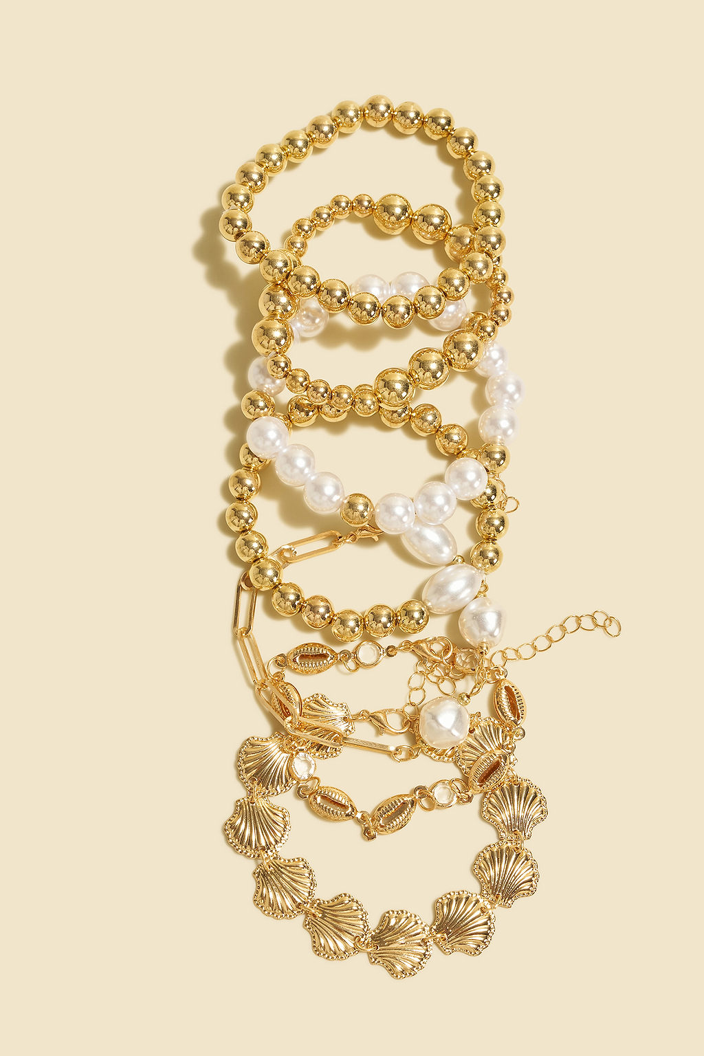 Conjunto de pulseras Golden Days en tono dorado