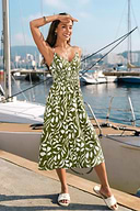 Sandy Getaway Tropical Midi Dress