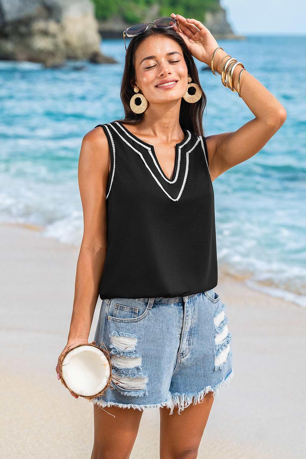Off the Beach Black Top