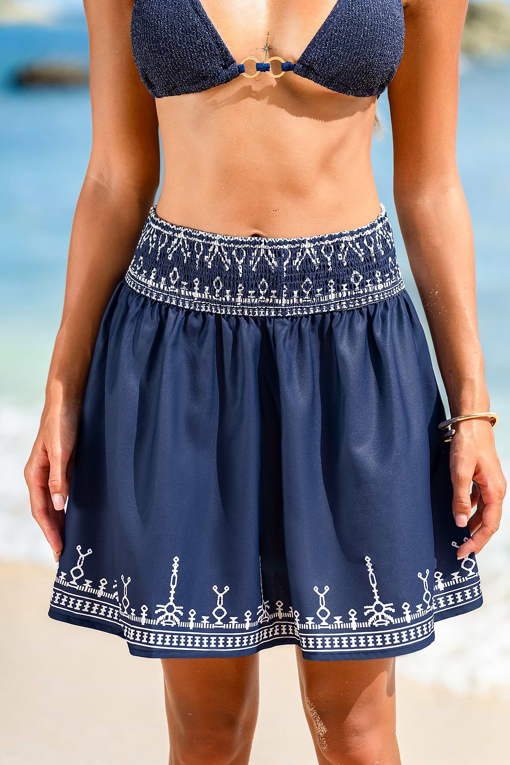Villa Getaway Blue Mini Skirt
