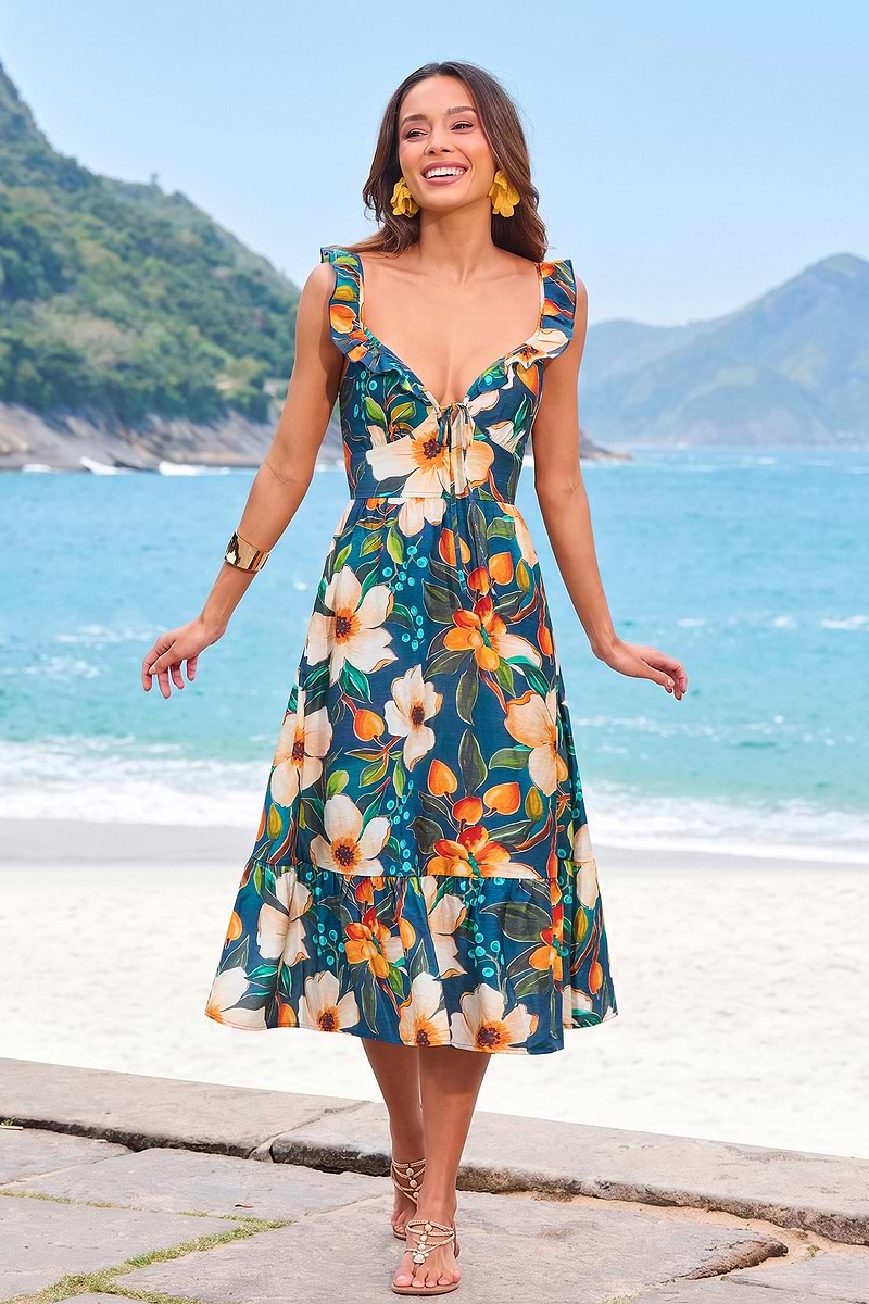 Wild Romance Floral Midi Dress