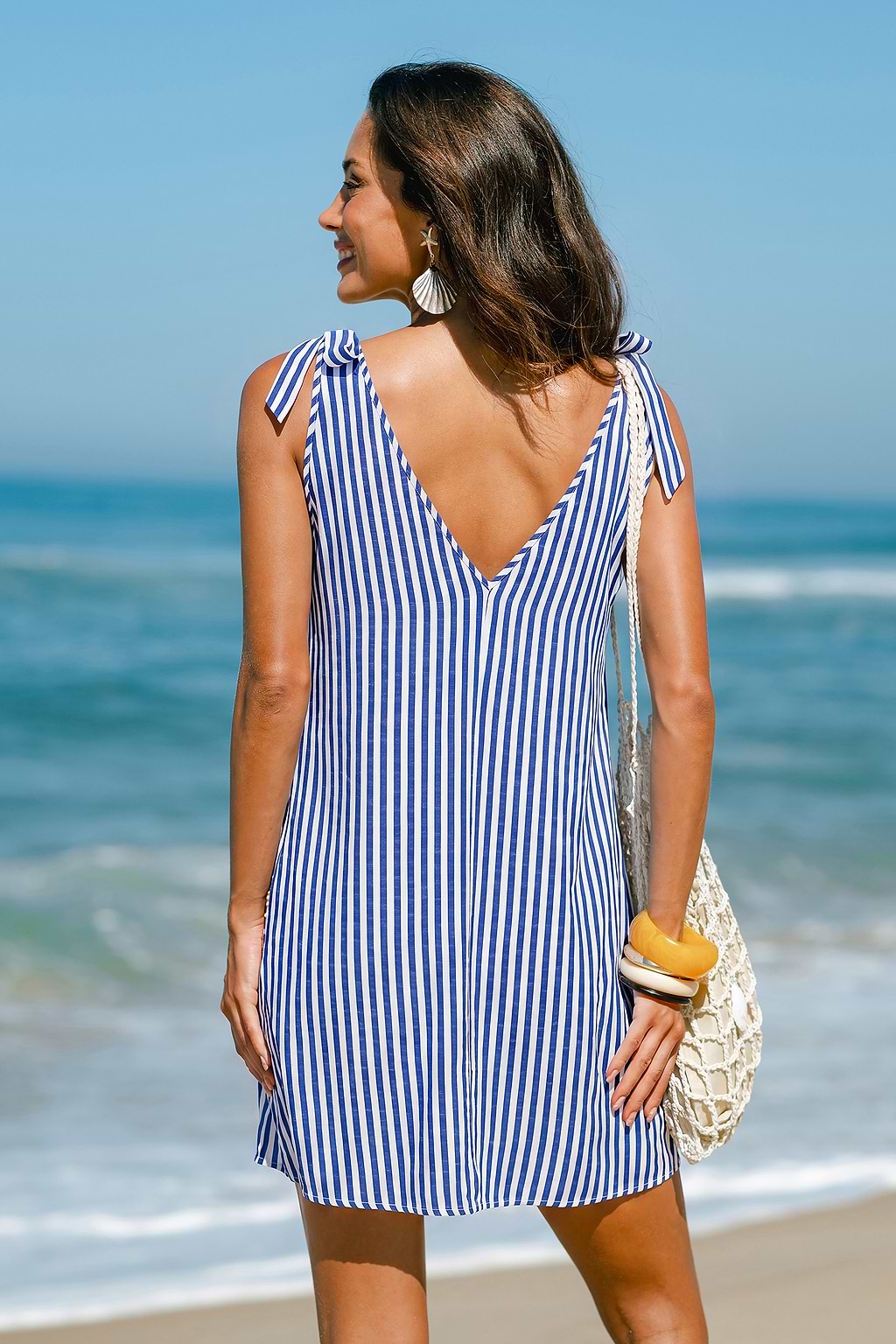 Anchor Point Striped Mini Dress