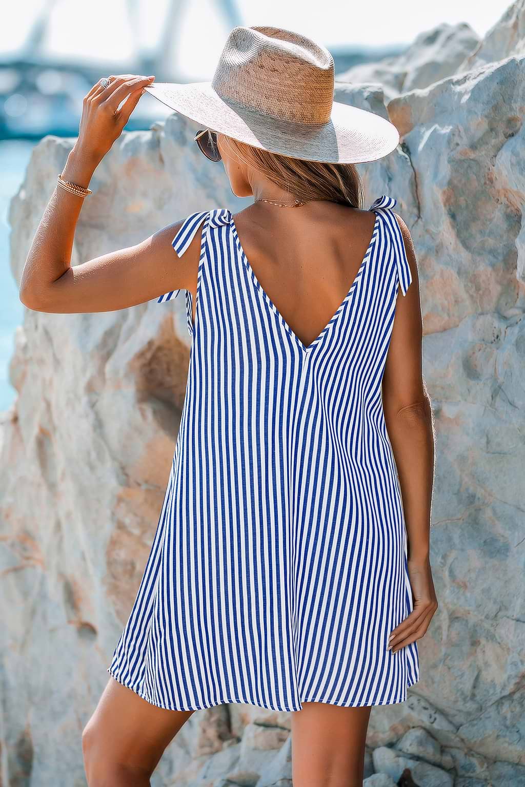 Anchor Point Striped Mini Dress