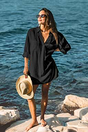 Inner Glow Zwarte Cover-Up Mini Jurk