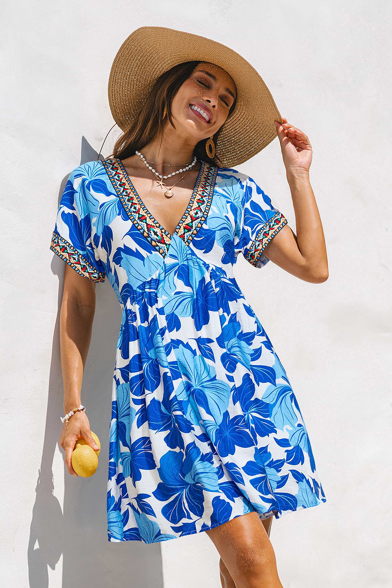 So Genuine Tropical Mini Dress