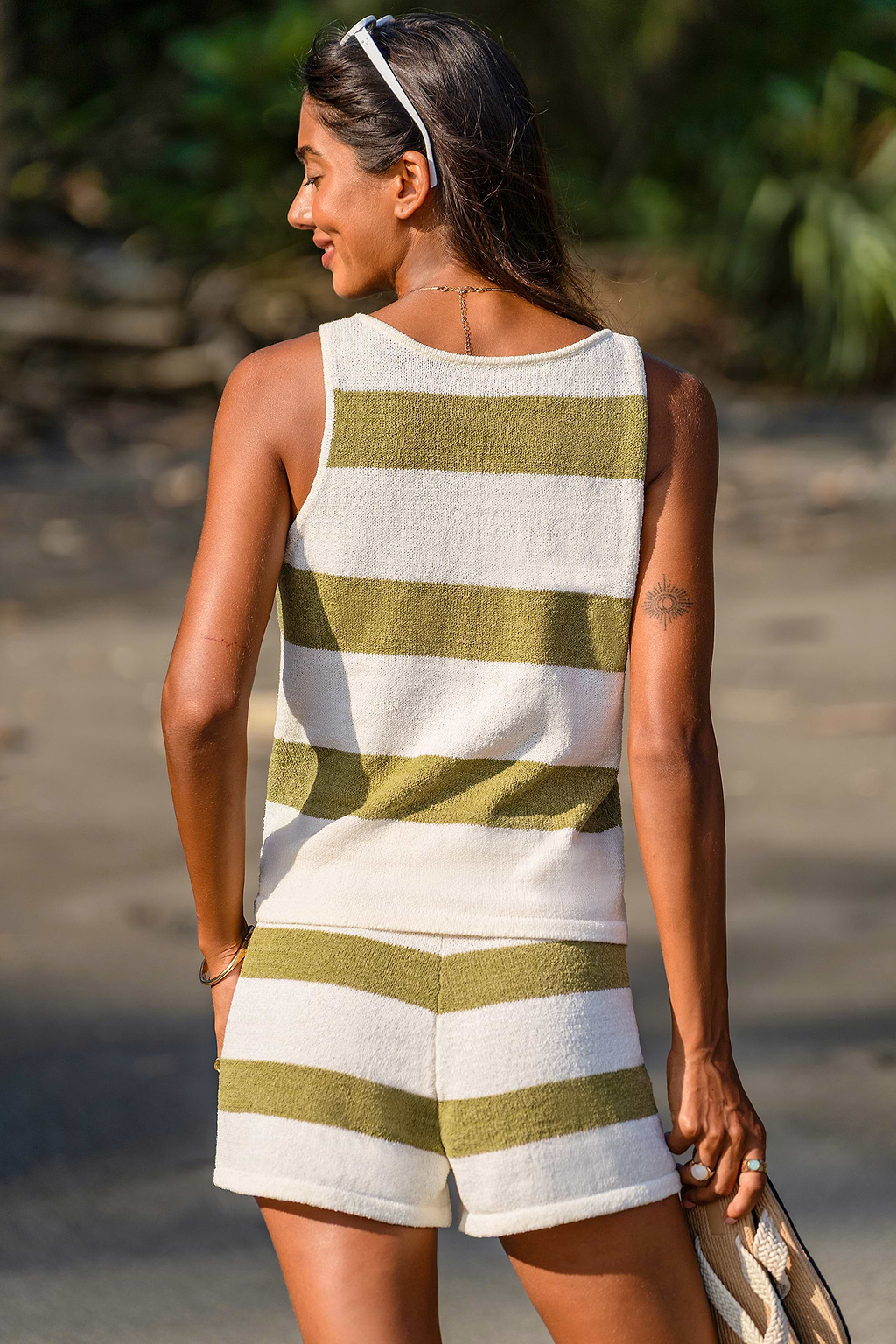 Picture This Striped Cover-Up Top
