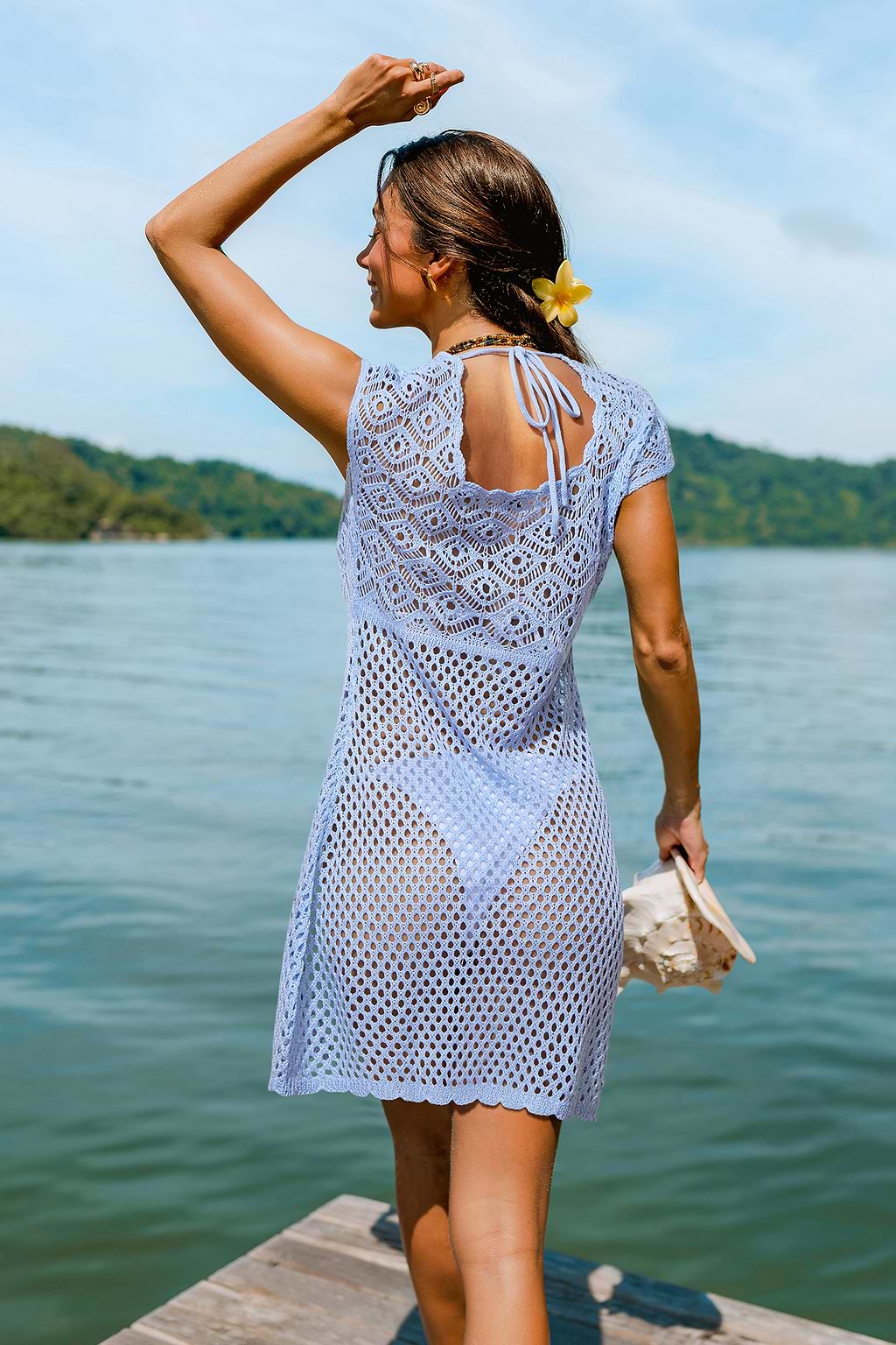 Paint Me Blue Cover-Up Mini Dress