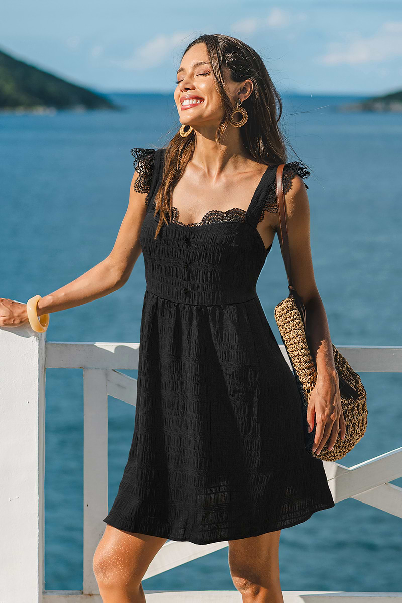 Such a Mood Black Mini Dress