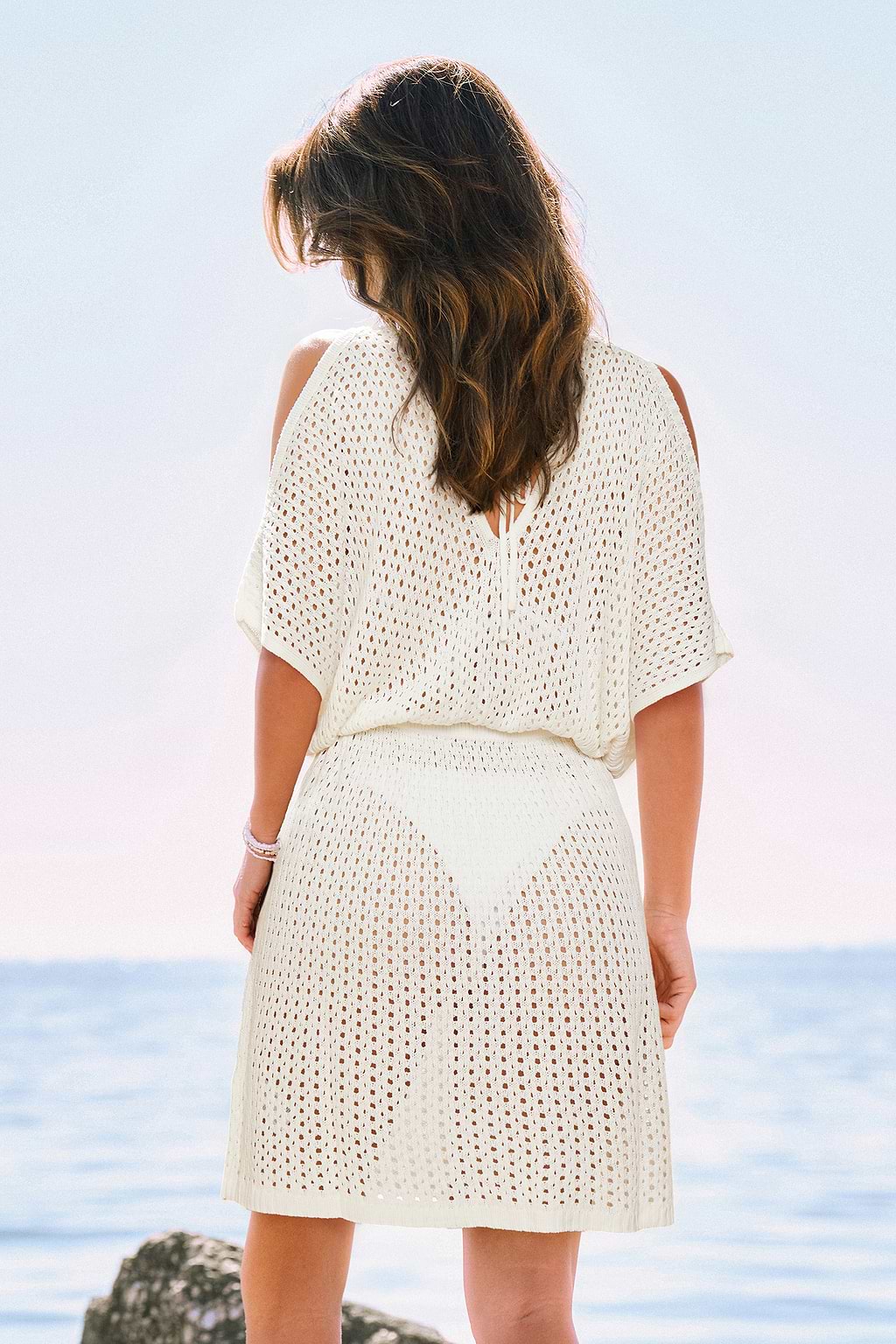 Rock the Boat White Cover-Up Mini Dress