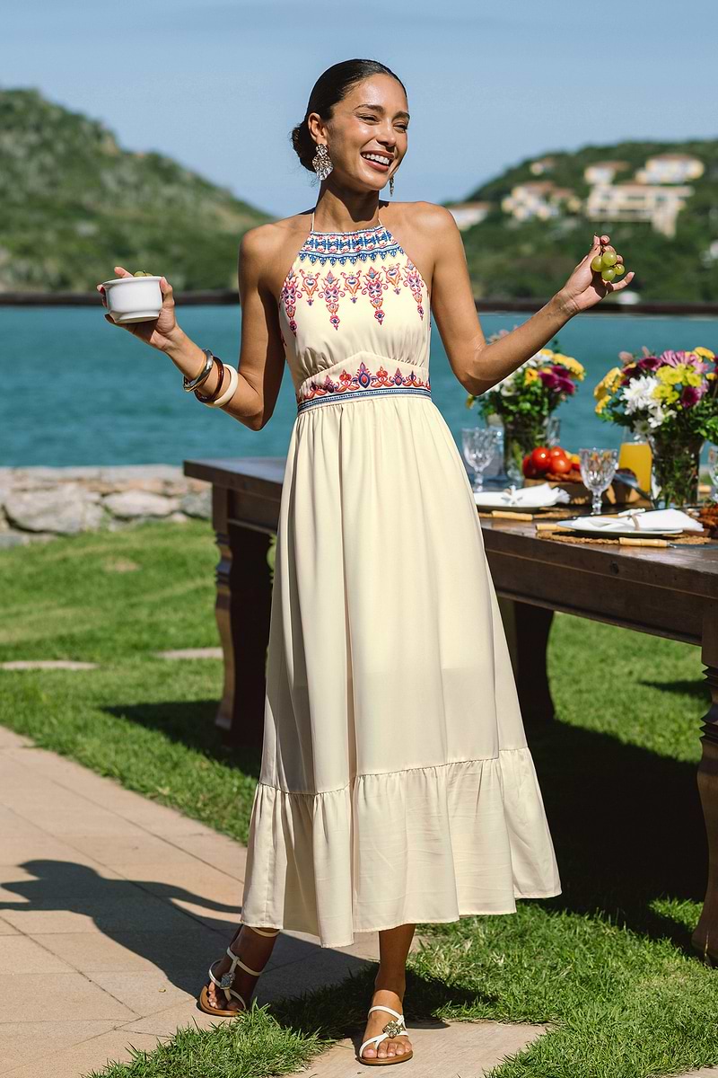 Grand Gesture Ornate Maxi Dress