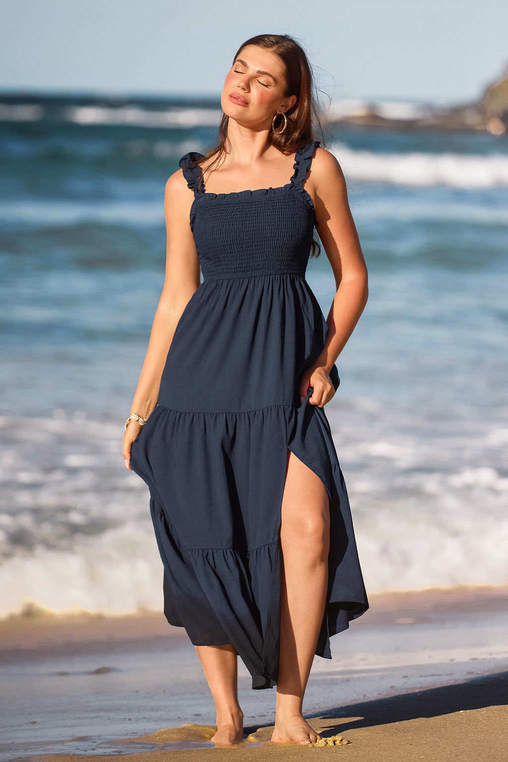 Bonus Points Blue Maxi Dress