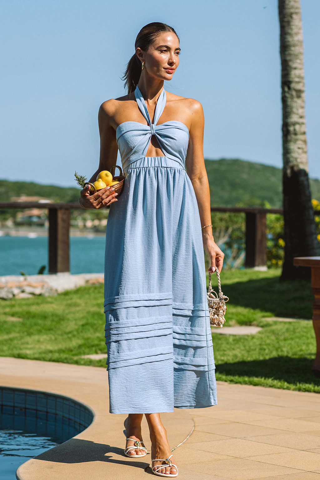 Secret Garden Blue Maxi Dress