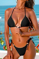 Doing Too Much Black Bikini Set