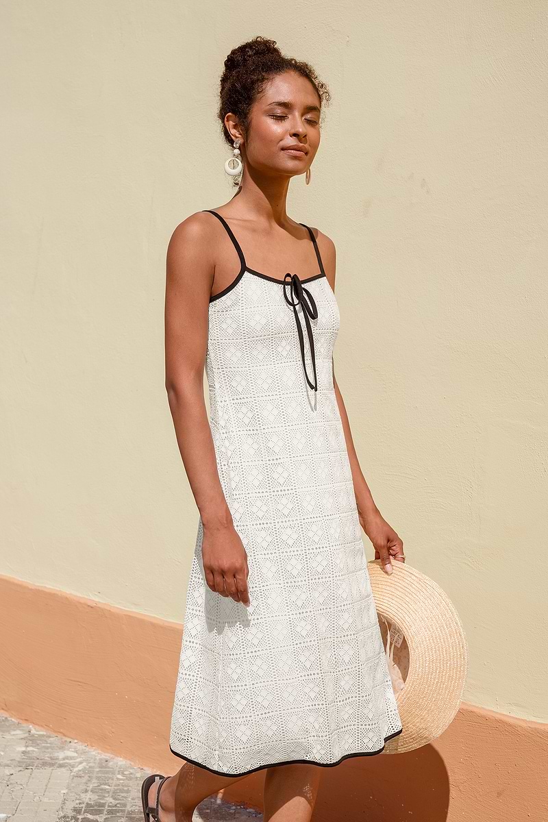 Abito midi bianco Outer Glow