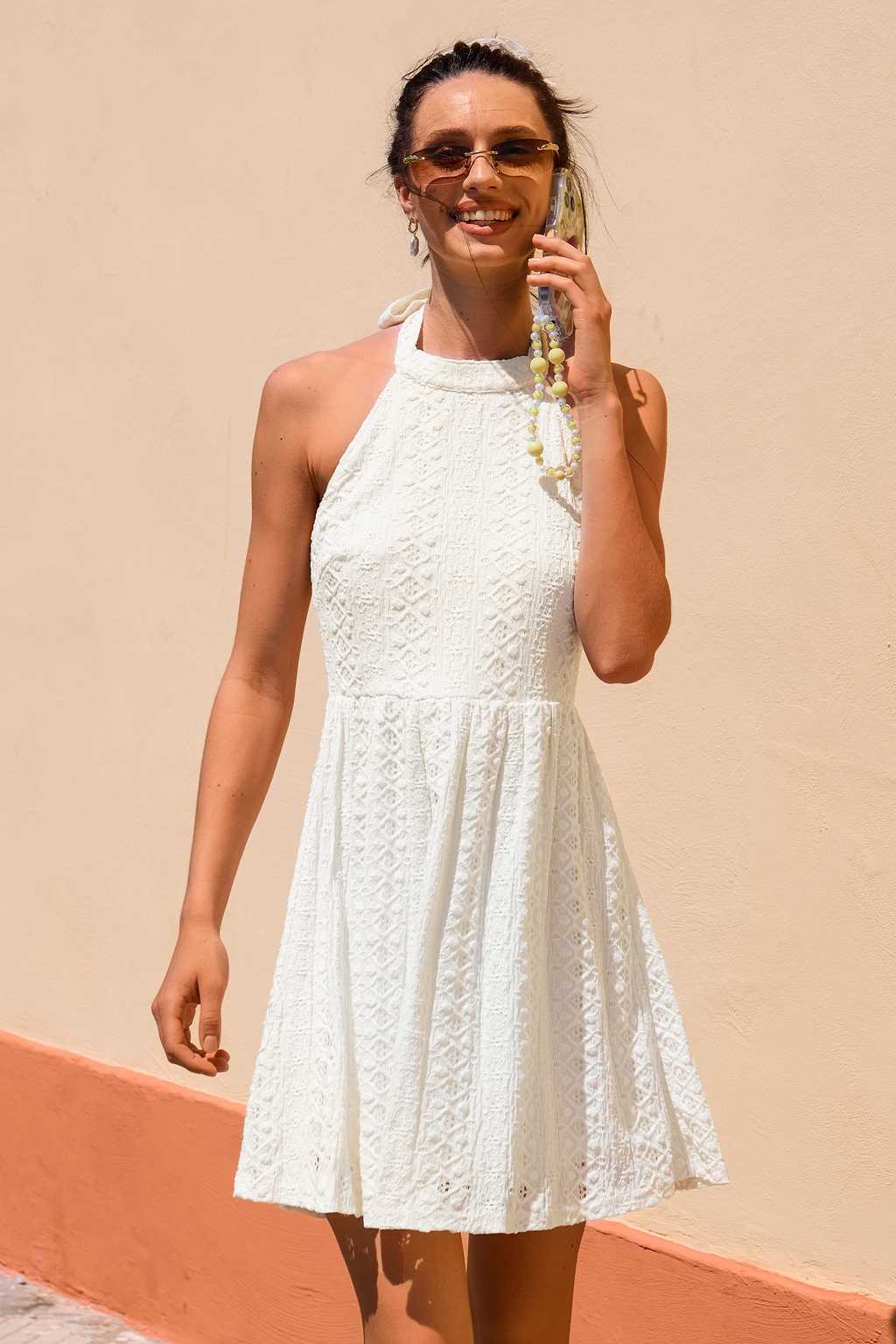 Awestruck Beige Mini Dress