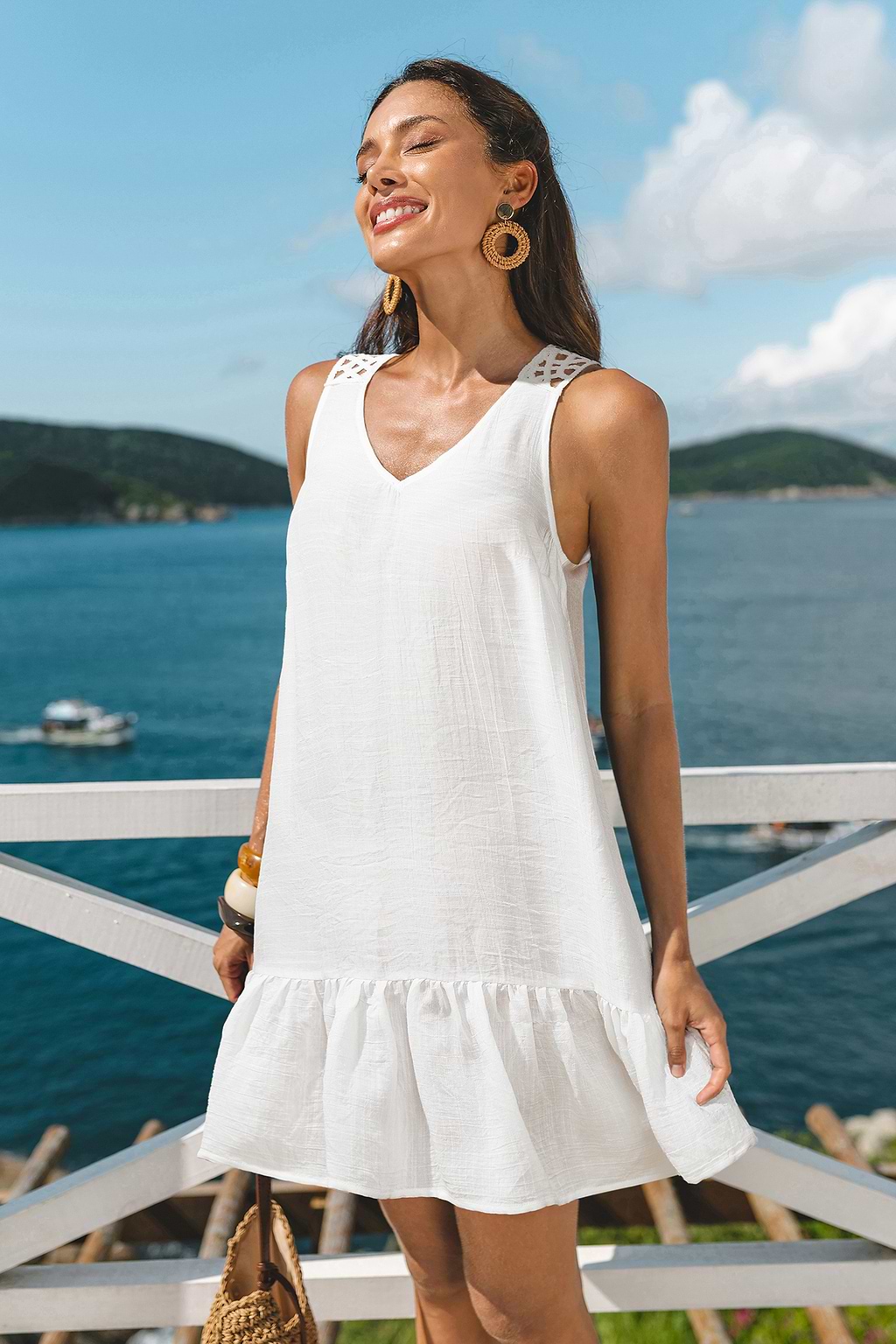 Mini abito copricostume bianco Little Darling