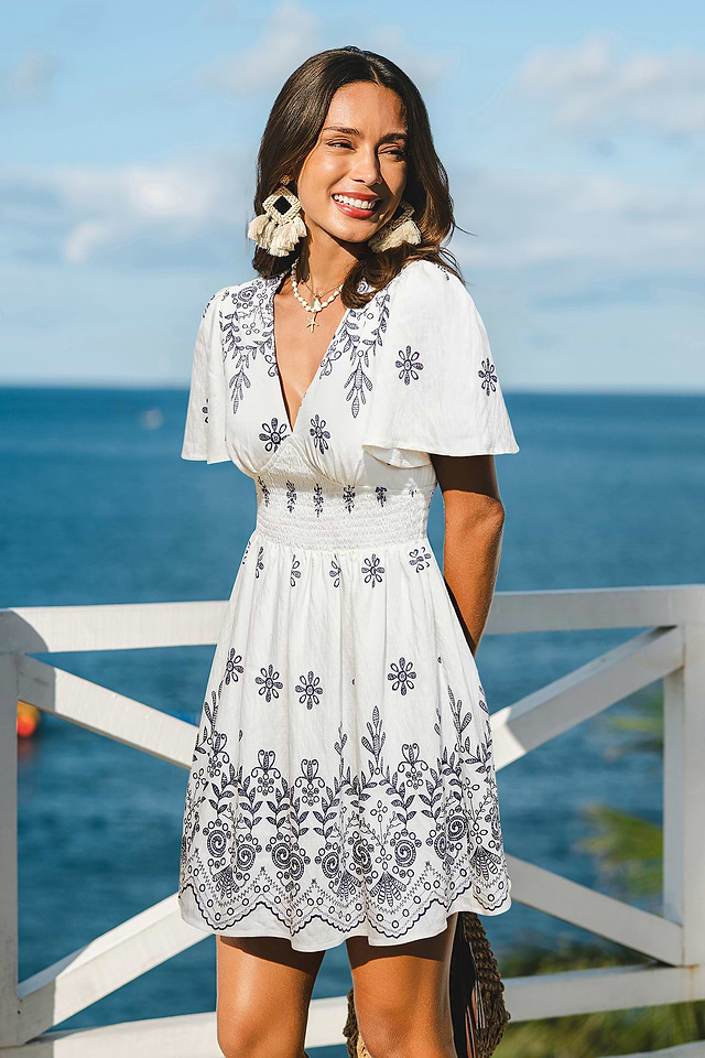 spell ocean mini dress S P E L L | We'd been dreaming up this 'fit since the moment Cha Cha was designed ~ our Sangria Blouse paired back perfectly with our Cha Cha Shirred