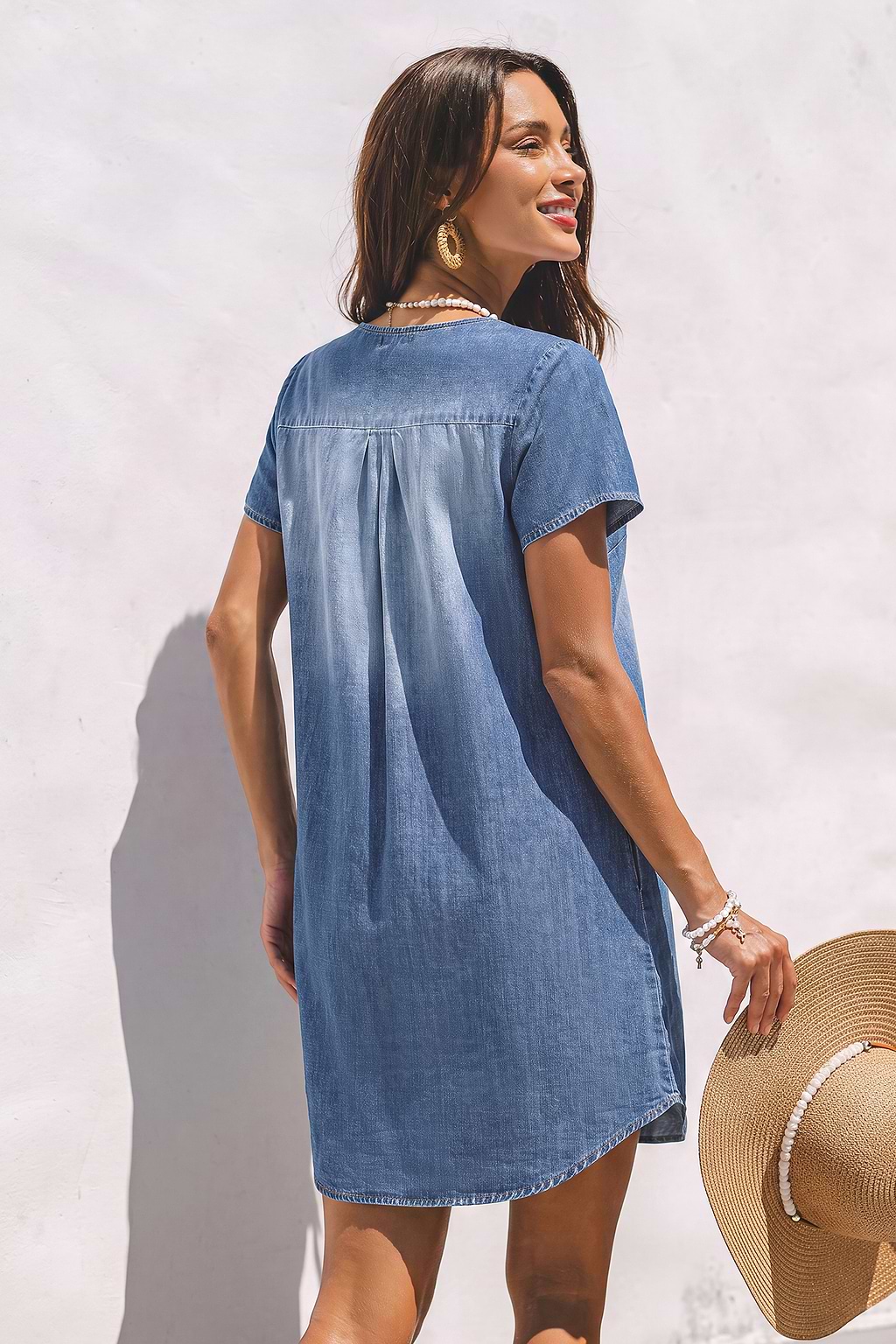 Abito corto in denim 