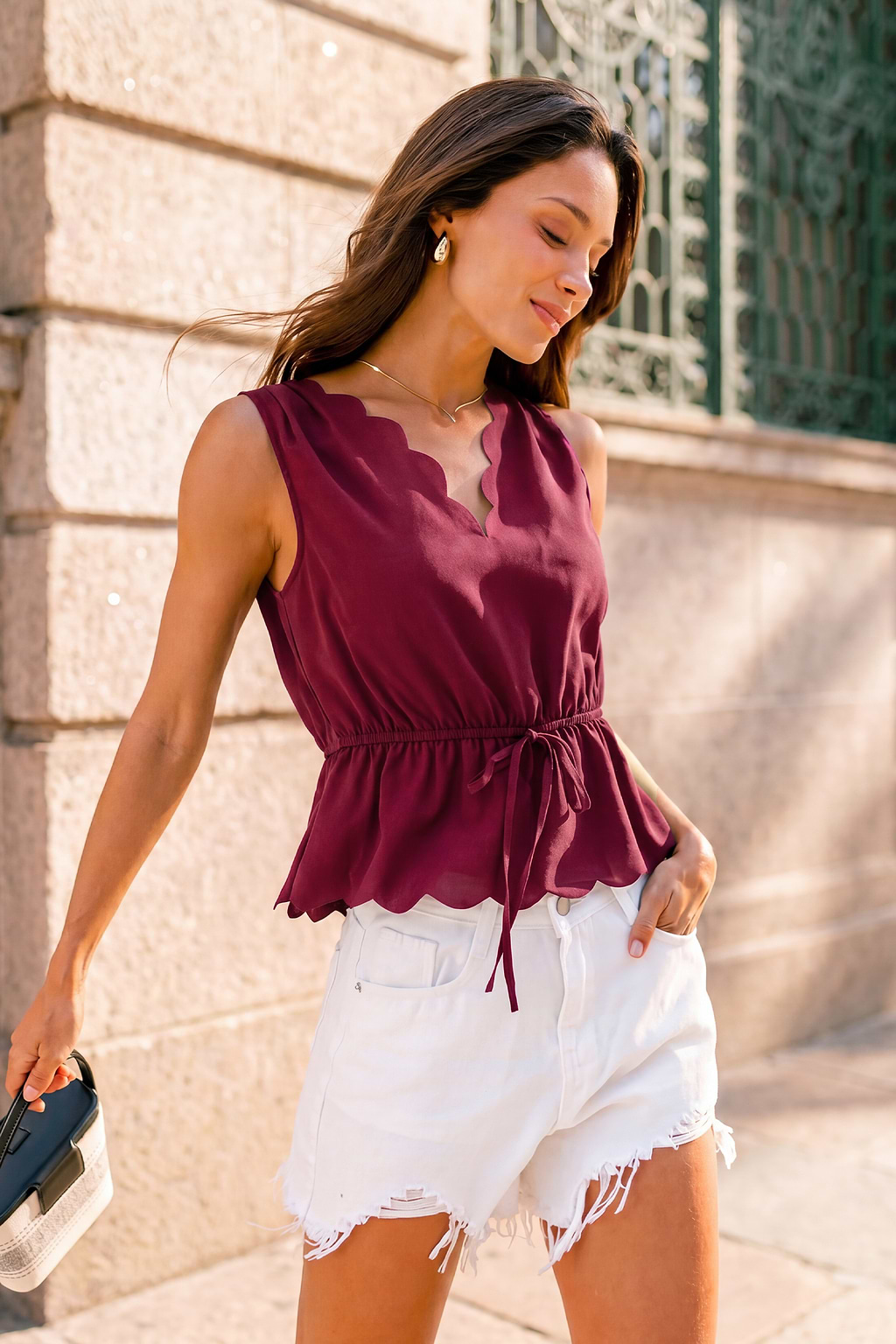 Riviera Nights Maroon Top