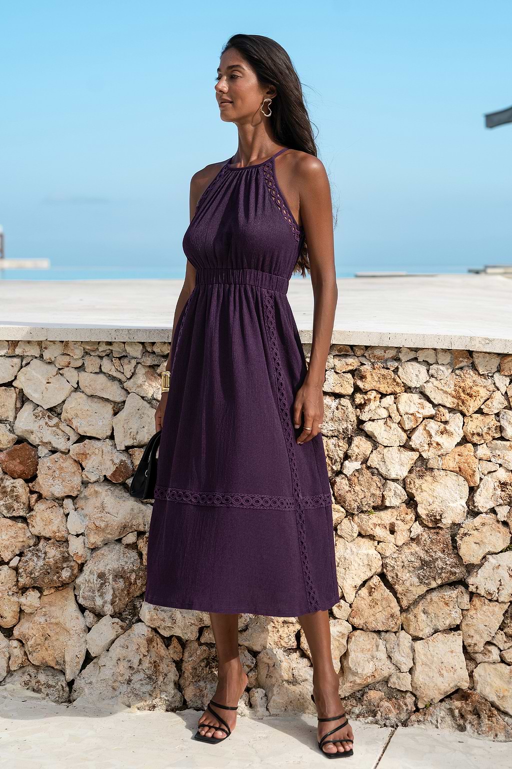 Abito midi viola Easy Elegance