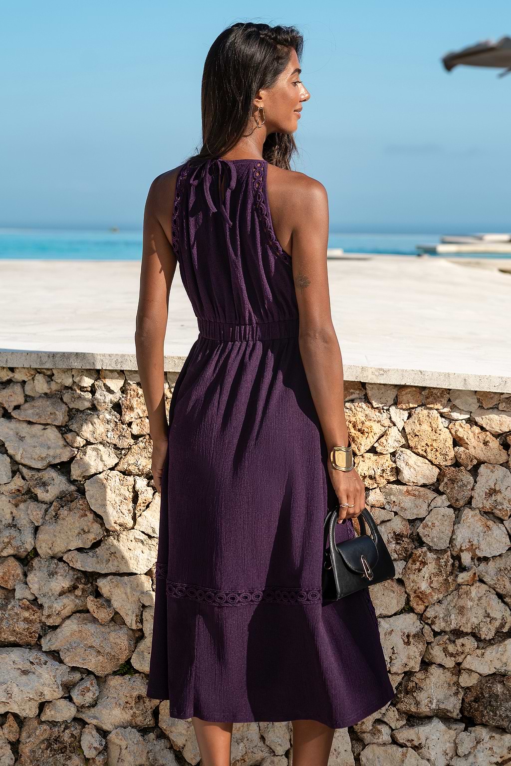 Easy Elegance Purple Midi Dress