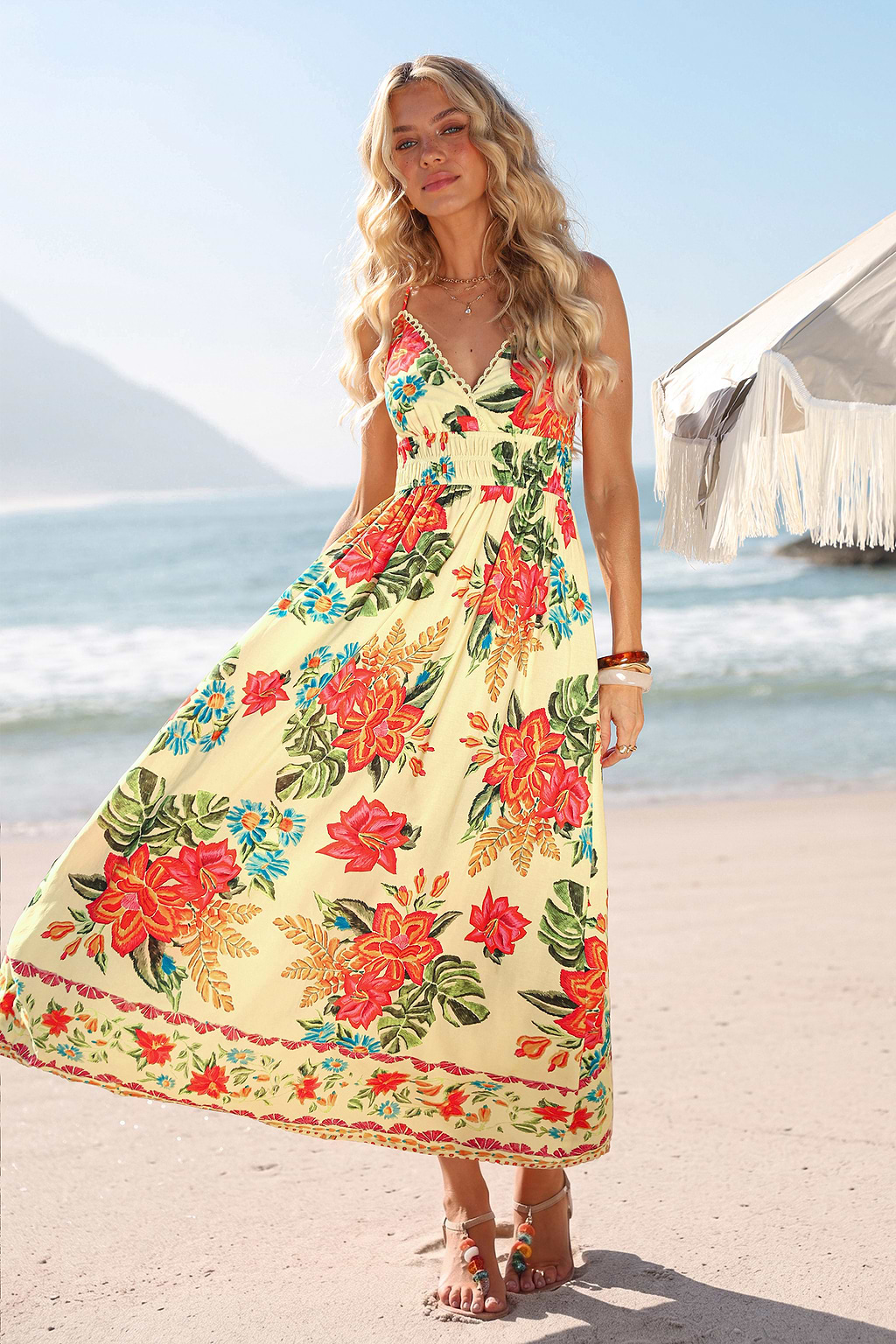 Sun Shower Tropical Maxi Dress