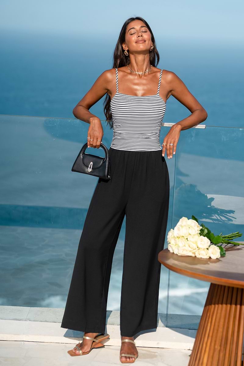 Wait & See Striped Shaping Jumpsuit