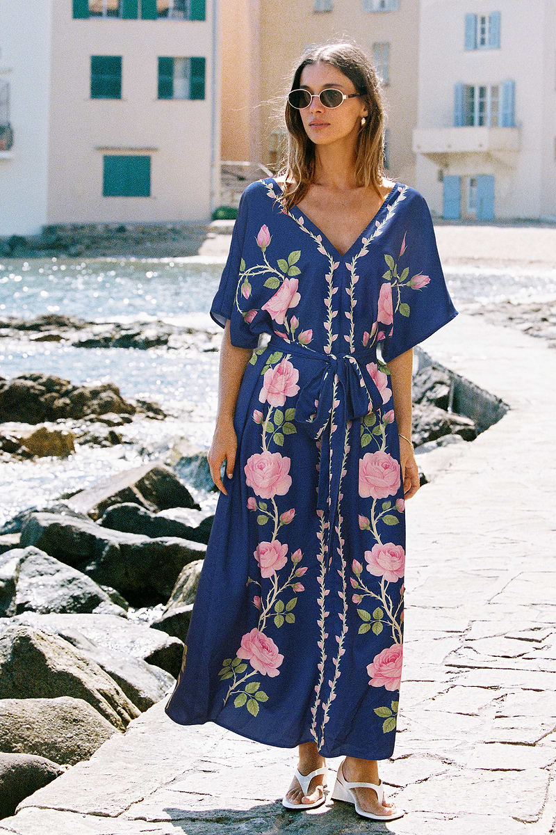 Midnight Rose Floral Maxi Dress