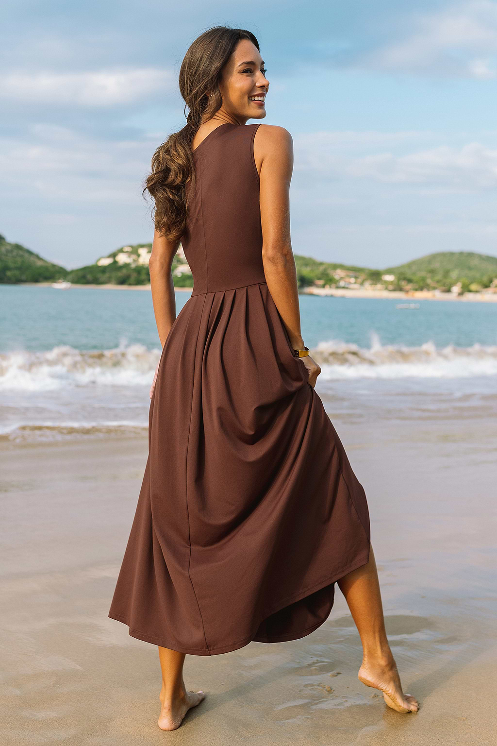 In the Spotlight Brown Maxi Dress