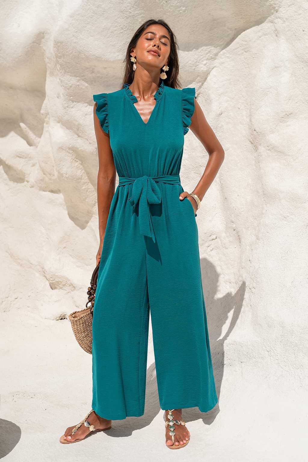 Work of Art Aqua Jumpsuit